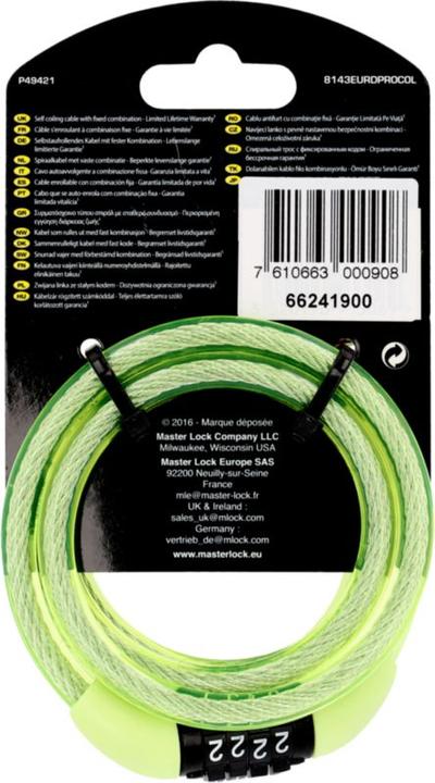 Produktbild Master Lock Spiralkabelschloss (120 cm)