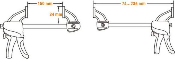 Actual product image Kendo Einhand-Schnellspannzwinge (150 mm)