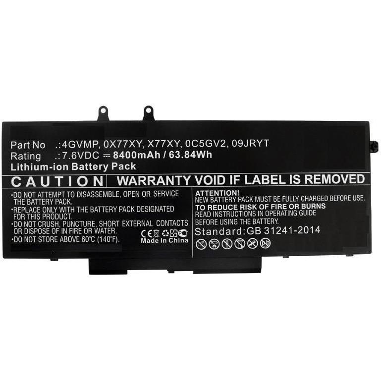 CoreParts Laptop Battery for Dell (1 Zellen, 8000 mAh), Notebook Akku, Schwarz