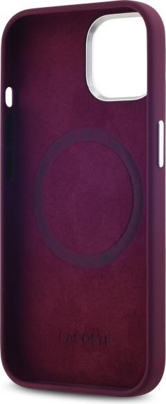 Image du produit Lacoste LCHMP15SSMAR iPhone 15 6.1" bordeaux hardcase Silicone Croco Logo MagSafe (Apple iPhone 15)