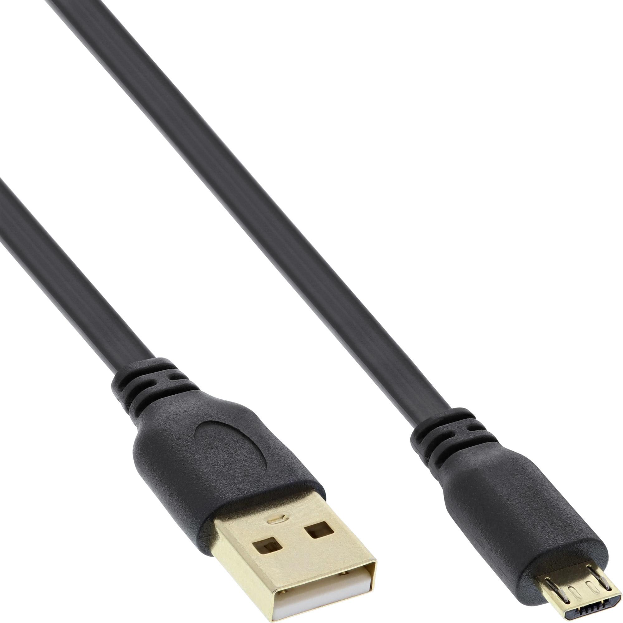 InLine Micro-USB 2.0 Flachkabel (0.50 m, USB 2.0), USB Kabel