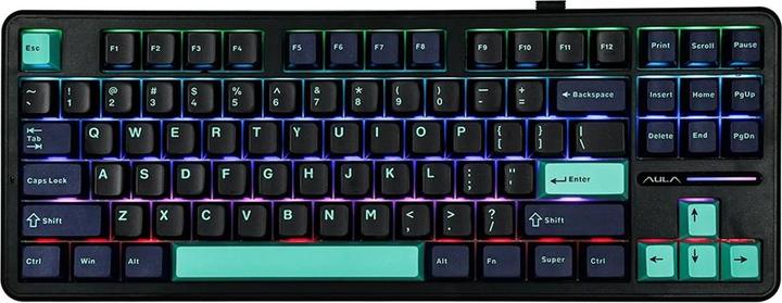 Produktbild Aula Gasket F87 Pro Tastatur Schwarz Cyan Blau GrayWoodV4 RGB (DE, Kabelgebunden, Kabellos)