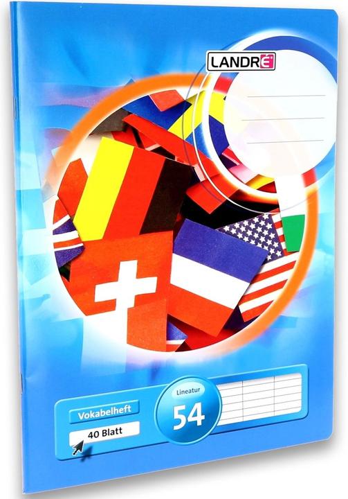 Image du produit Landré A4 cahier de vocabulaire cousu à cheval 2 fois (A4, À rayures, Couverture rigide)