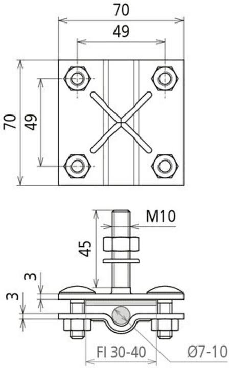 Produktbild Dehn Soehne Anschlussklemme mit Gewindebolzen M10
