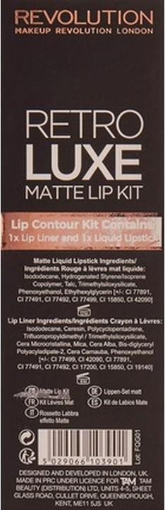 Actual product image Makeup Revolution Retro Luxury Matte Lip Kit Royal