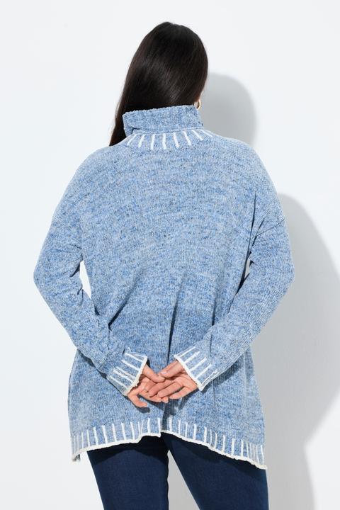Produktbild Ulla Popken Pullover, Chenille, Oversized, Stehkragen, Langarm (54)