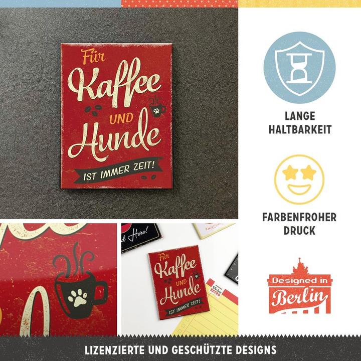 Image du produit Nostalgic-Art Merchandising Aimant adhésif café et chiens 1 pièce, rouge/blanc (1x)