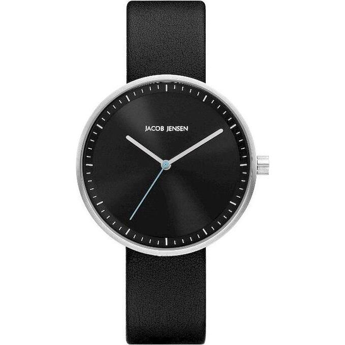 Jacob, Armbanduhr, Jensen 284 Strata Horloge - Jensen dames horloge - Zwart - diameter 36 mm - roestvrij staal, (36 mm)