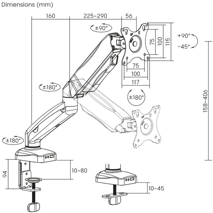 Produktbild Xantron ECO-MA-1 (Tisch, 32")