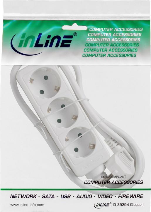 Actual product image InLine socket strip (3 x, CEE 7/3, 3 m)