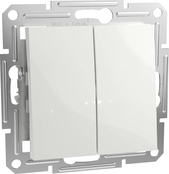 Image du produit Schneider Electric Bouton-poussoir double Asfora blanc (RAL 9003) EPH1170121D