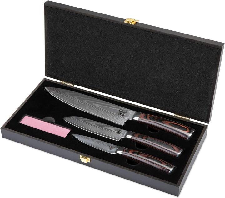 Actual product image Zeuß Damascus Knife Set of 3 (20 cm)