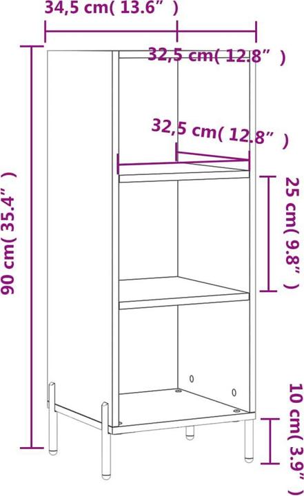 Image du produit vidaXL Sideboard (34.50 x 32.50 x 90 cm)