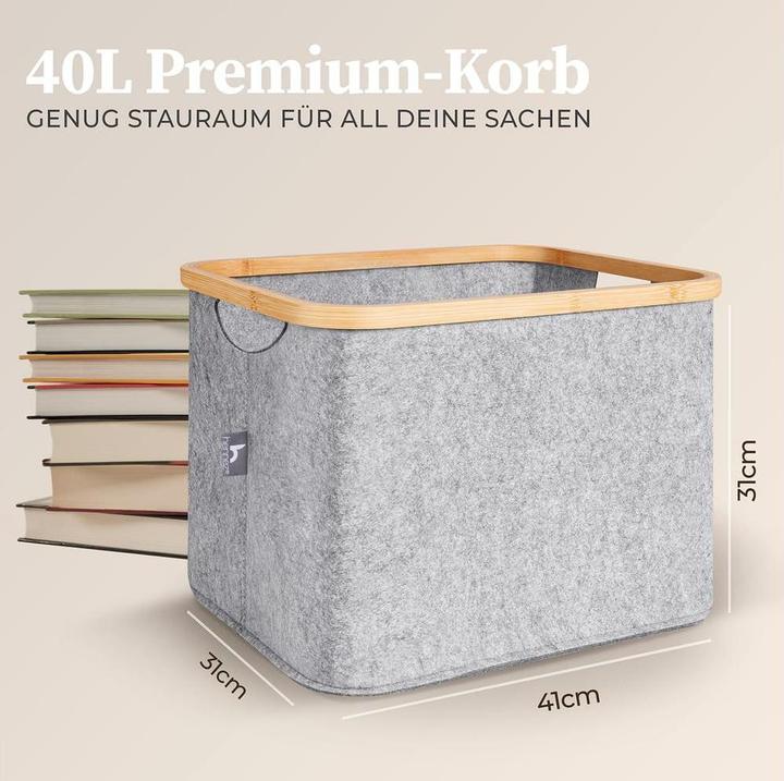 Immagine prodotto Hennez Aufbewahrungskorb Adrian Grau, 40 l (1x, 41 x 31 x 31 cm)