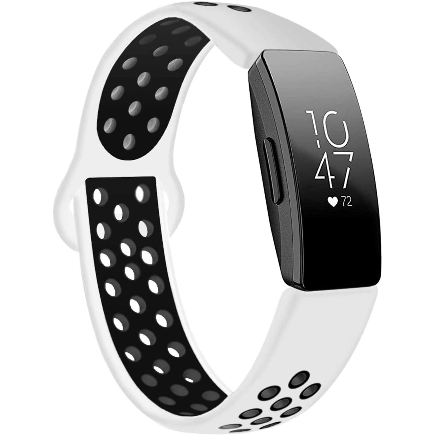 Strap-it Sportarmband (Silikon, Inspire 2), Uhrenarmband, Schwarz, Mehrfarbig, Weiss