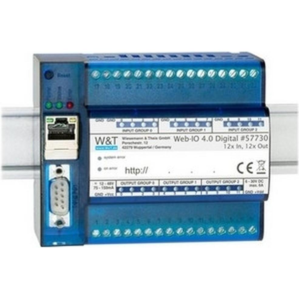 W&T Web-IO 4.0 Digital, 12x Input, 12x Output Schaltsignale über TCP/IP-Ethernet steuern, erfassen und (57730)