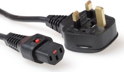 Actual product image Iec Lock 230V connection cable UK male - C13 lockable 2.00 m (2 m)