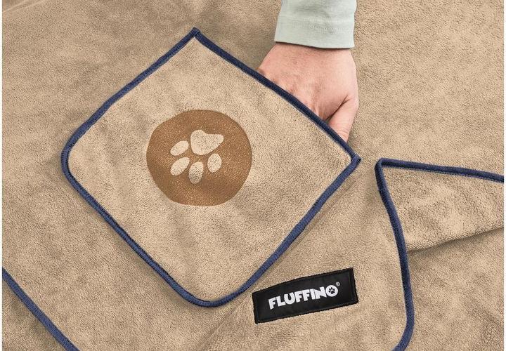 Image du produit Fluffino Set de serviettes pour chiens, Beige / Bleu, L (Chien)