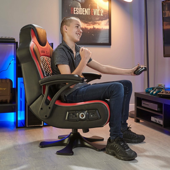 Image du produit X Rocker Chaise de jeu Evora 2.1 audio sans-fil Noire/Rouge