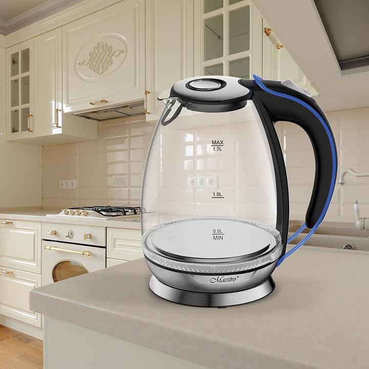 Produktbild Maestro MR-054 Elektrischer Wasserkocher mit Beleuchtung Glas 1 7 L (1.70 l)
