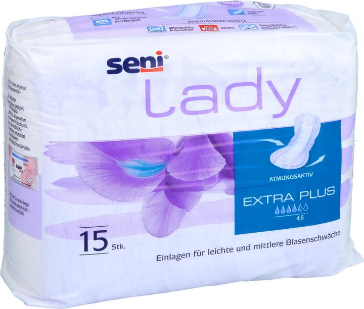 Produktbild Seni Lady Extra Plus Einlage atmungsaktive anatomische 15x33cm 4.5 Tropfen (15 x)
