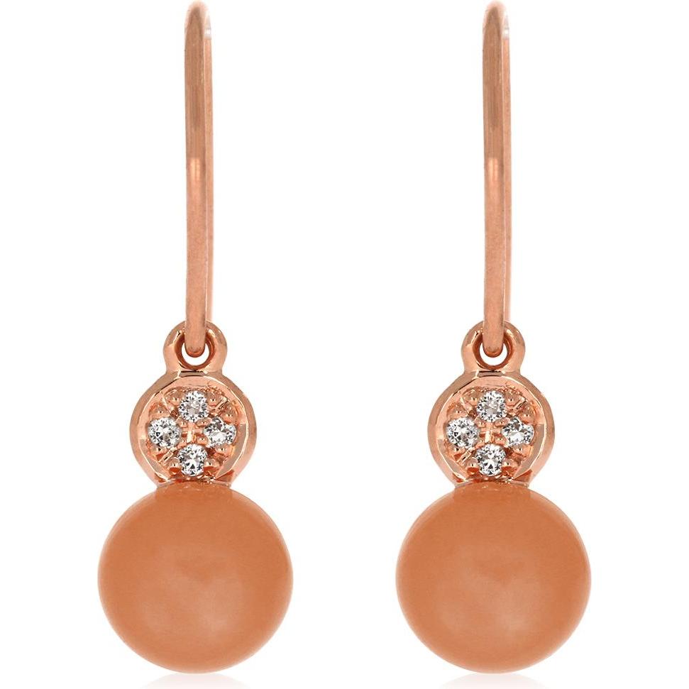 Xen, Ohrringe, Ohrhänger mit Peach Mondstein und Weisstopase ca. 2,8 ct. rosèvergoldet, (925 Sterling Silber)