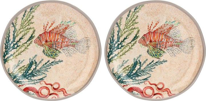 Rose Tulipani ROSE&TULIPANI SEA LIFE Set mit 2 Salattellern aus Melamin 21 cm (21 cm)