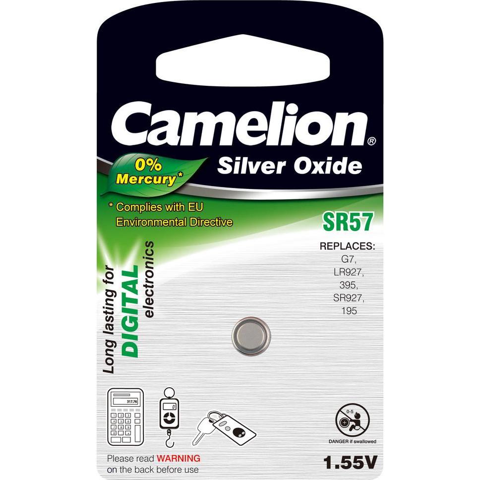 Camelion Batterie SR57 Silber Oxid ( 1 Stück) (1 Stk., SR57, 43 mAh), Batterien + Akkus