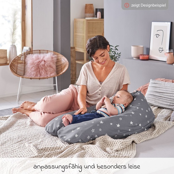 Actual product image Theraline Nursing pillow "The Original" with micro pearl filling incl. cover 190 cm (40 cm)