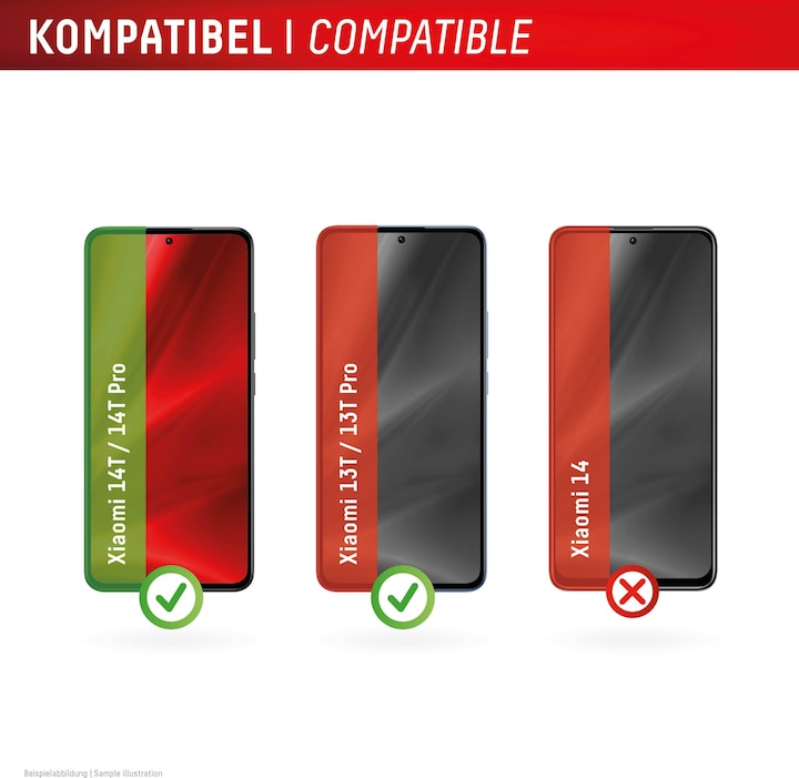 Actual product image Displex Real Glass, 2D Panzerglas (1 Piece, Xiaomi 14T, Xiaomi 14T Pro)