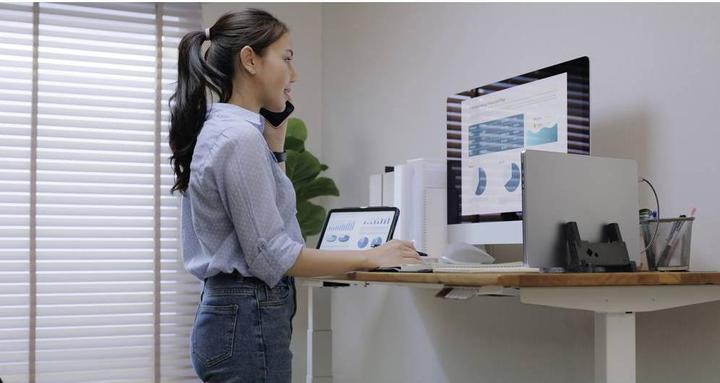 Actual product image Durable Laptop stand EFFECT -3kg 13-17"/vertical/PET-felt/anthracite