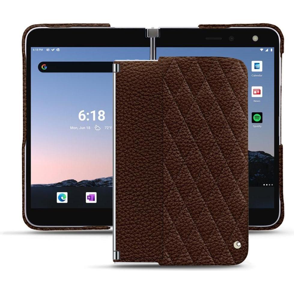 Noreve Lederschutzhülle (Microsoft Surface Duo 2), Smartphone Hülle, Braun