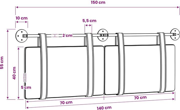 Actual product image vidaXL Modernes Kopfteil (150 x 5 x 5 cm)