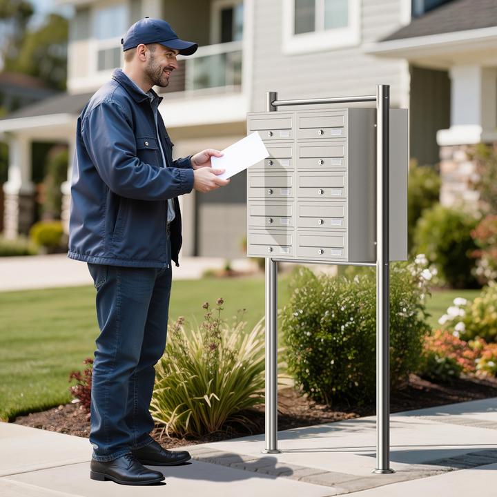 Produktbild Wiltec 10er Briefkastenanlage Edelstahl 2x5 Fächer Standbriefkasten Briefkasten