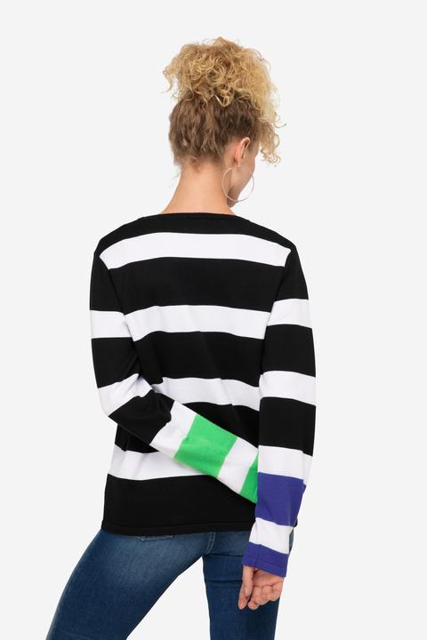 Actual product image Laurasøn Striped Color Pop Long Sleeve Sweater (M)
