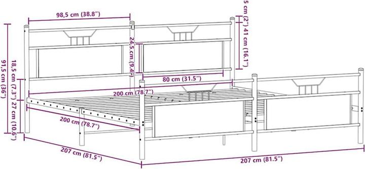 Image du produit vidaXL Bettgestell (200 x 200 cm)