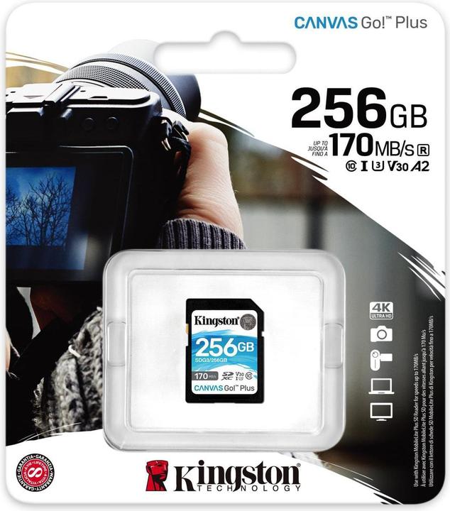 Productafbeelding Kingston Canvas Go! Plus (256 GB, SDXC, U3, UHS-I)
