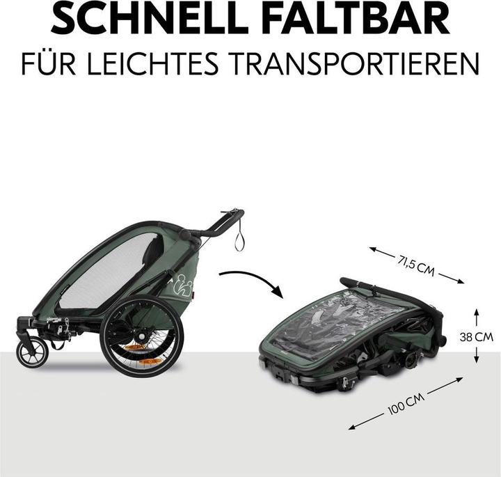 Actual product image Hauck 3in1 Fahrradanhänger Bike N Walk Duo für