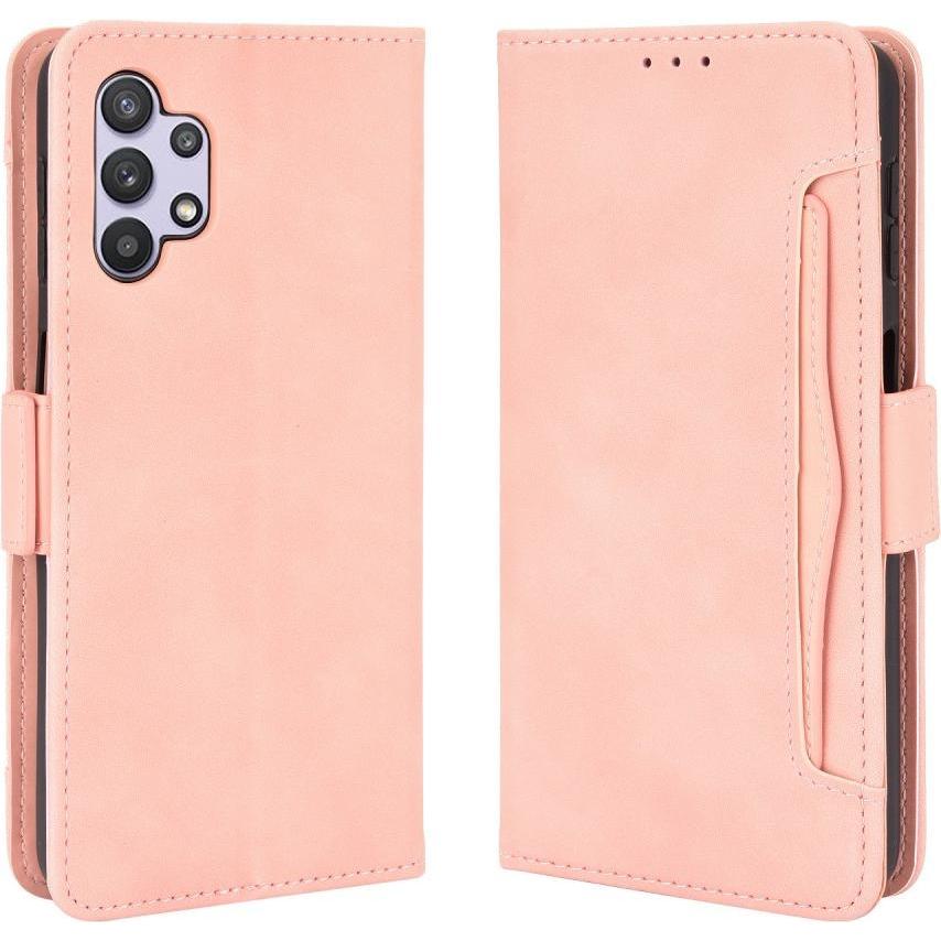 Cover-Discount Galaxy A32 5G - Etui mit vielen Kartenfächer rosa (Samsung Galaxy A32 5G), Smartphone Hülle, Rosa