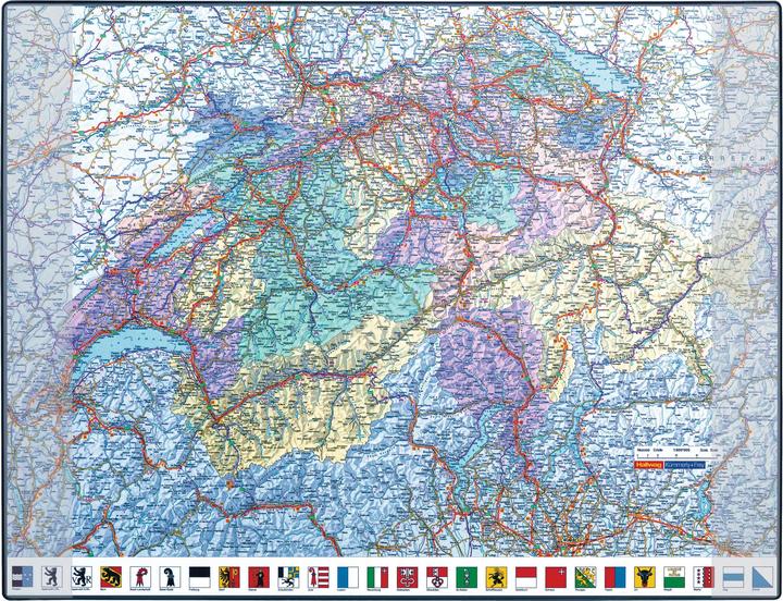 Blau, Gelb, Grün, Rot, Violett, Weiss