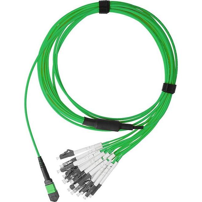 BlueOptics LWL MPO/APC-8xLC/UPC Breakout Kabel OM5 5 Meter (5 m), Netzwerkkabel