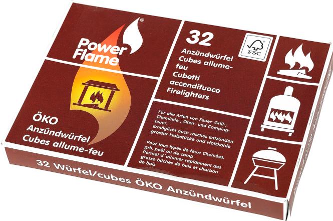 Actual product image Power Flame Rape wood fire cubes