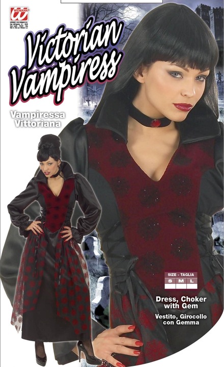 Produktbild Widmann VIKTORIANISCHE VAMPIRIN (Kleid, Halsband mit Juvel), M (M)