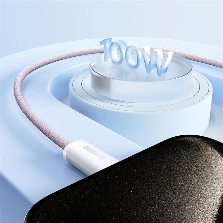 Image du produit Baseus USB-C vers USB-C Dynamic 3 Series, 100W, 5A, 1m, Rose (1 m, 100 W)