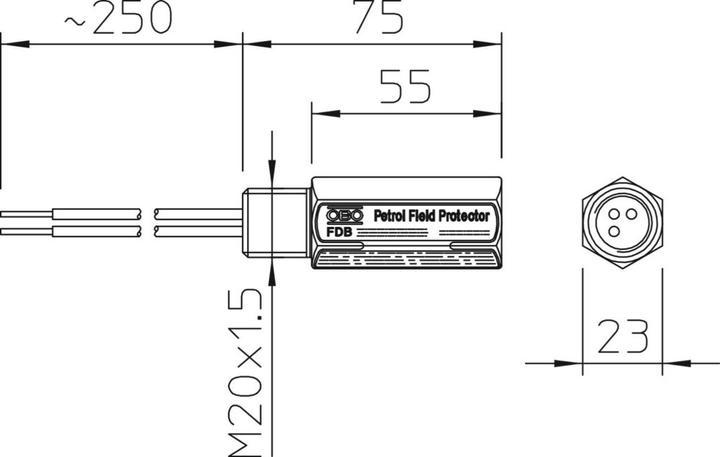 Actual product image OBO Bettermann FieldProtectorm.metricthread