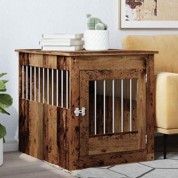 Actual product image vidaXL Furniture-style dog cage in reclaimed wood look 64.5x80x71 cm