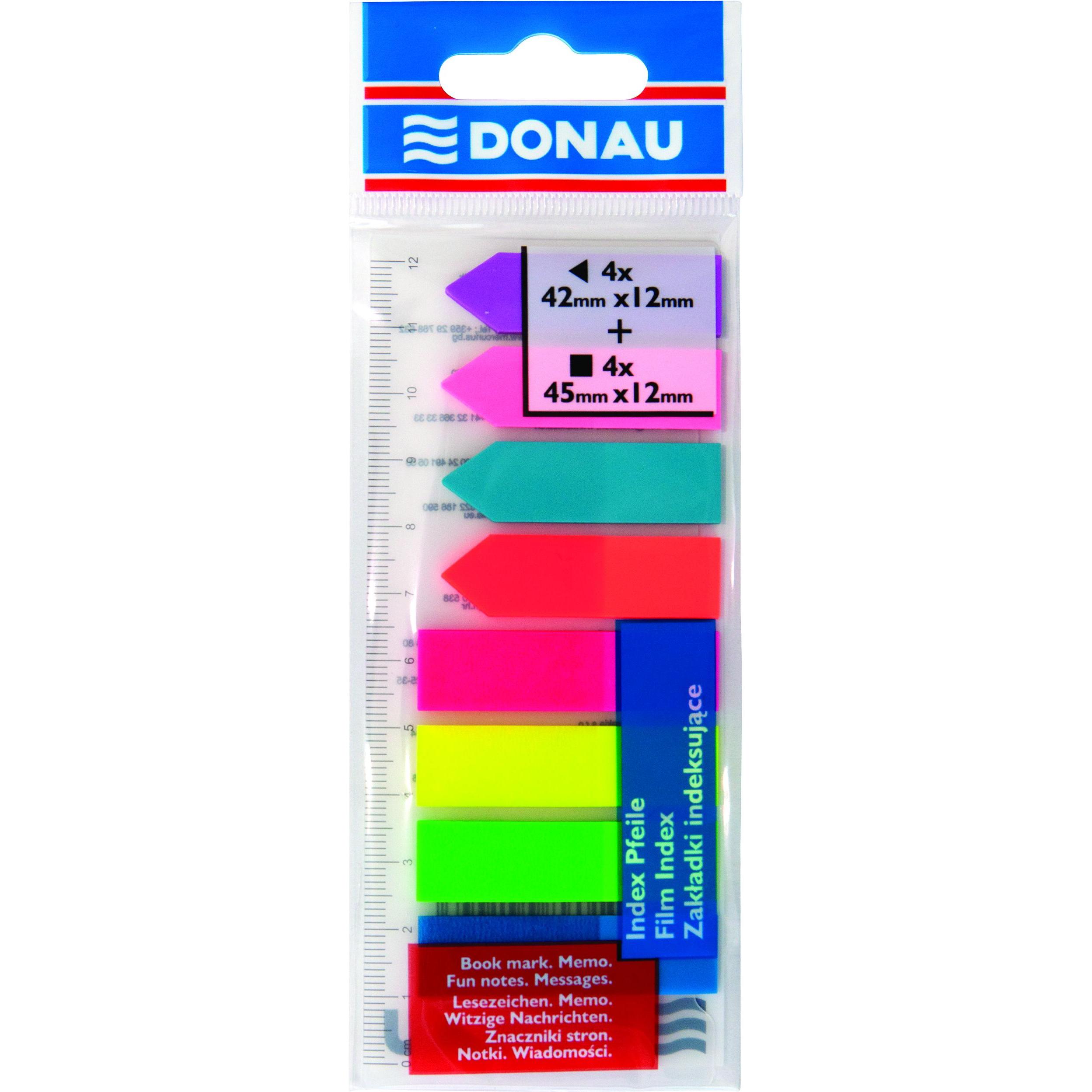 Donau, Haftnotiz, PP-INDEXMARKER, MISCHUNG 12X45MM/12X42MM 4X25/4X25 (7579001PL-99)