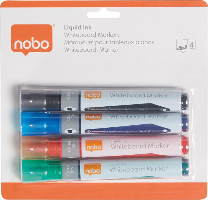 Produktbild Nobo N-Marker Viscom 4mm 1915387 schwarz 4 Stück (Schwarz, 4 mm, 4 x)
