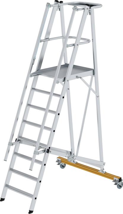 Produktbild Munk Plattformleiter klappbar und fahrbar 8 Stufen (Plattformleiter, 170 cm)