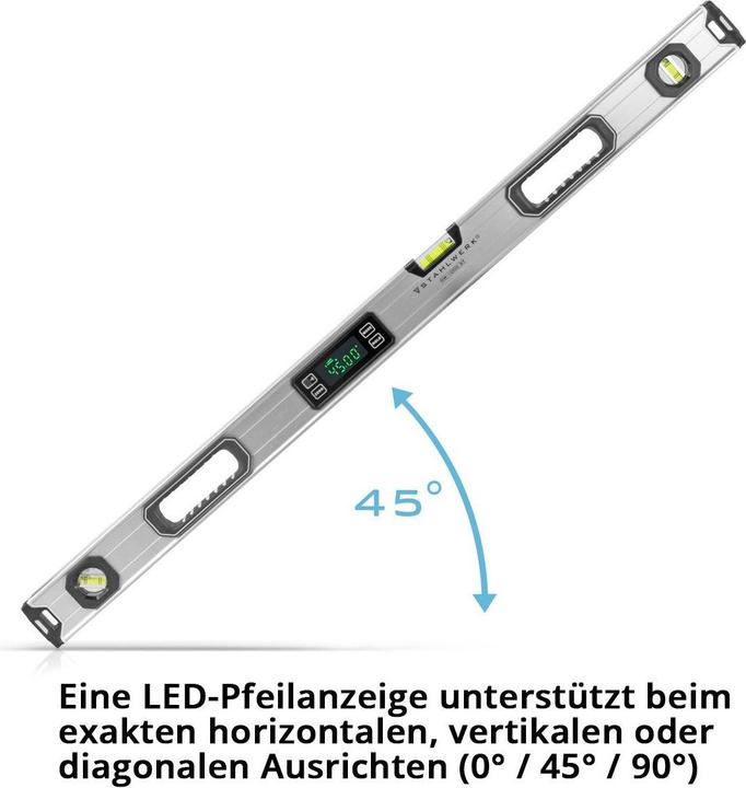 Actual product image Stahlwerk Digital spirit level DW-1000 ST made of aluminium with 1000 mm length (100 cm)